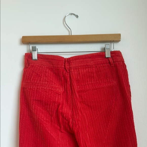 Zara Red Wide Leg corduroy Pants - Picture 6 of 9